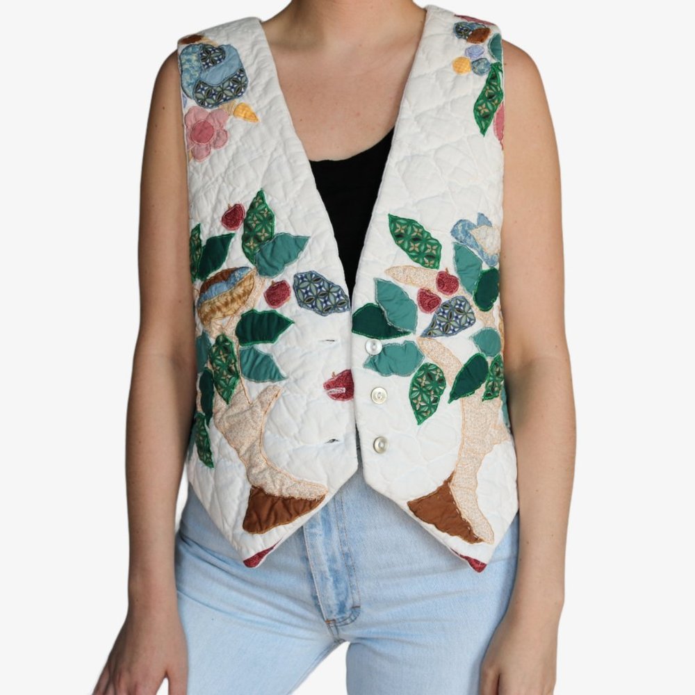 Vintage | Handmade Boho Tree Quilt Vest